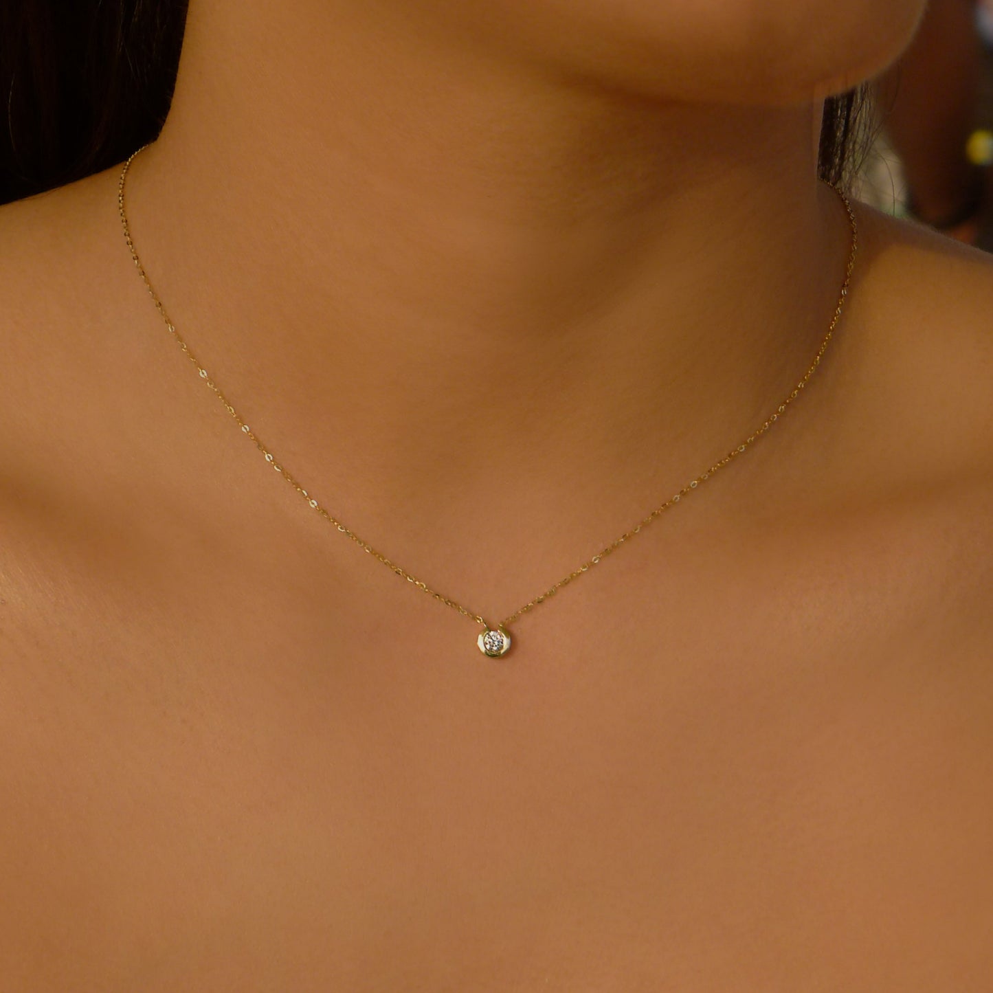 Small Diamond Solitaire Necklace