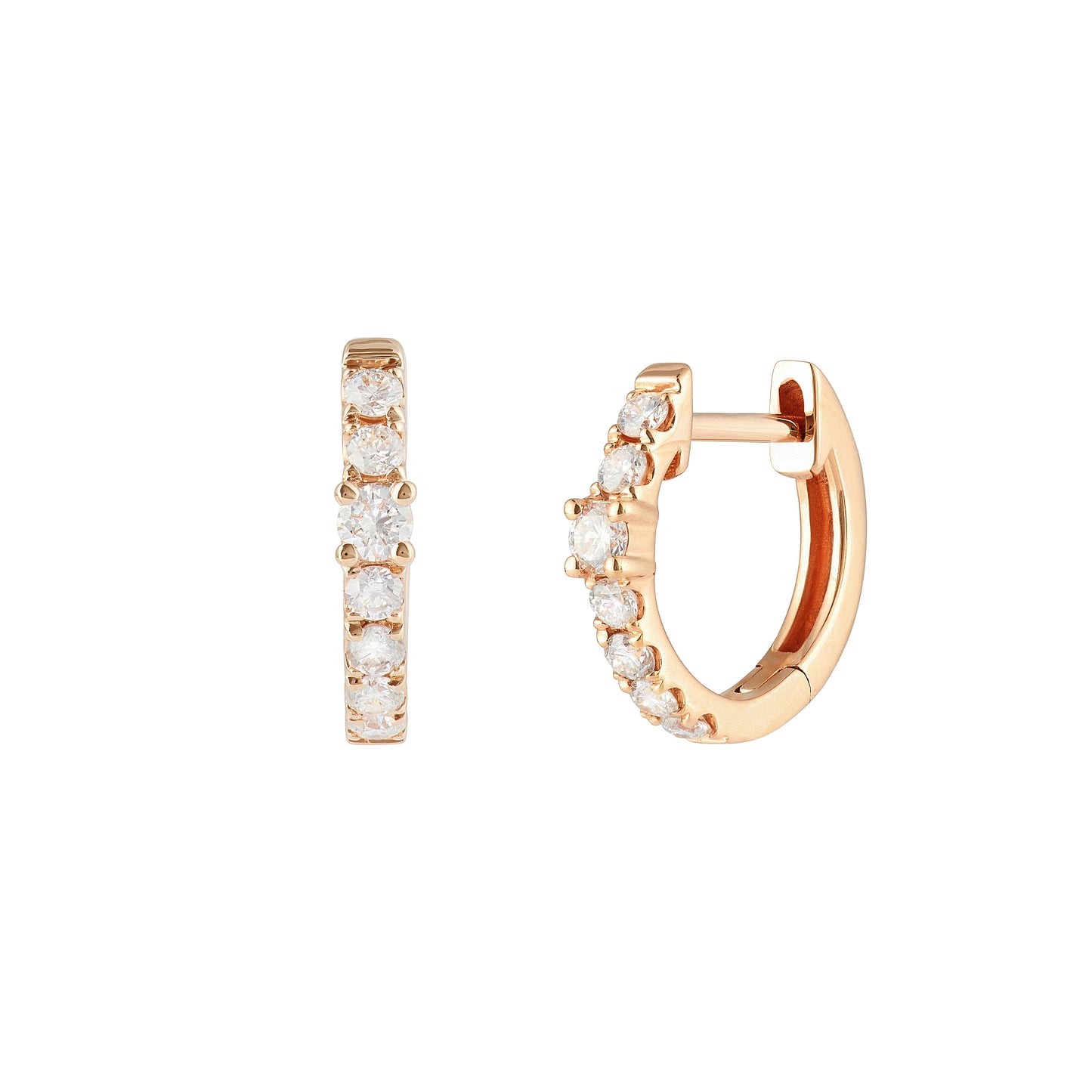 Small Diamond Huggies with Round Diamond