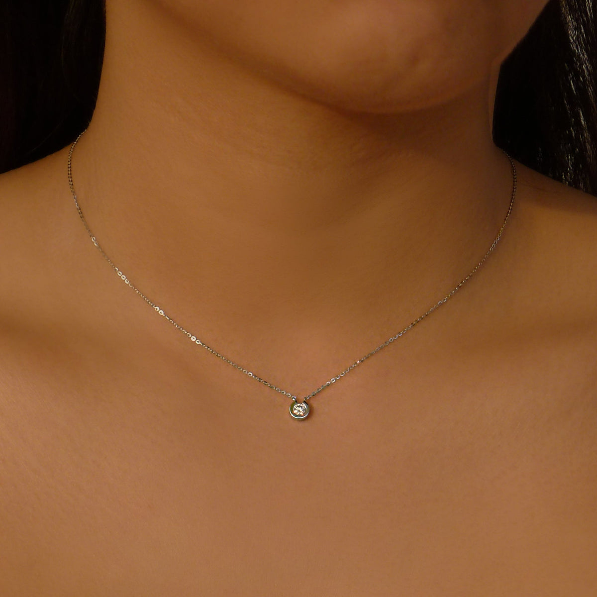 Small Solitaire Diamond Small Diamond Solitaire Necklace – warm.sg